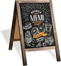 Ilyapa Wooden A-Frame Sign with Eraser & Chalk - 21 x 30 Inches Magnetic Sidewalk Chalkboard – Stained Wood Menu for Restaurant, Business or Wedding