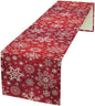Snowflakes Christmas Table Runner, Winter Holiday Red Table Cloth Kitchen Dining Table Decoration for Home Party Decor 13x120 Inch