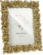 Cuspin Vintage Gold 5x7 Picture Frame, Gold Ornate Rose Flower Resin Photo Frame with Glass Front for Tabletop, Antique Picture Frames Photo Gallery for Home Office Decor