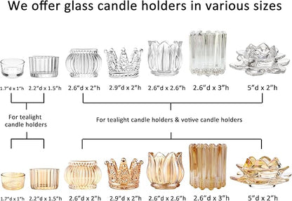 GOLDEAL 24Pcs Pink Glass Votive Candle Holders Tealight Holders Decorative, Tea Candle Holders Bulk,Candlestick for Wedding, Party,Dinner, Home Table Decor.