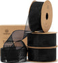 Vitalizart Black Ribbon Organza Sheer Ribbon 1 inch x 30Yd Handmade Fabric Ribbons for Gift Wrapping Christmas Tree Crafts Bows Wedding Invitations Wreaths Wrap