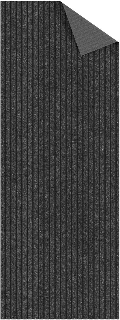 Ottomanson 2'7" x 35' Hallway Runner with Scraper Pile - Extra Durable Non-Slip Rug Mat for Indoor & Outdoor Use - Ideal for Kitchen, Entryway & Garage - High-Traffic Carpet, Black