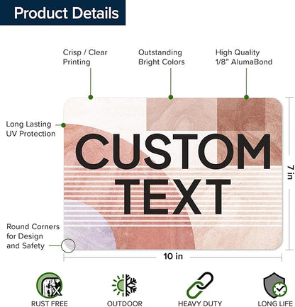 Custom Sign, Custom Street Sign, 11 Font Colors, 13 Font Styles, 4 Hole Options, 22 Sizes, 7x10 Inches, Rust Free DiBound, Fade Resistant, Made in USA by My Sign Center (Mid-Century Modern 1)