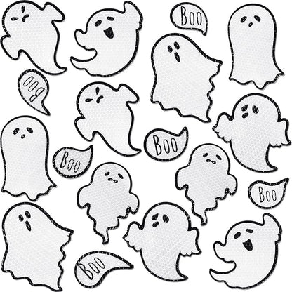 Chinco 18 Pcs Halloween Ghost Car Magnets Reflective Ghost Boo Refrigerator Automotive Magnet Stickers Cute Holiday Fridge Garage Door Decorations Holiday Waterproof Magnetic Decals