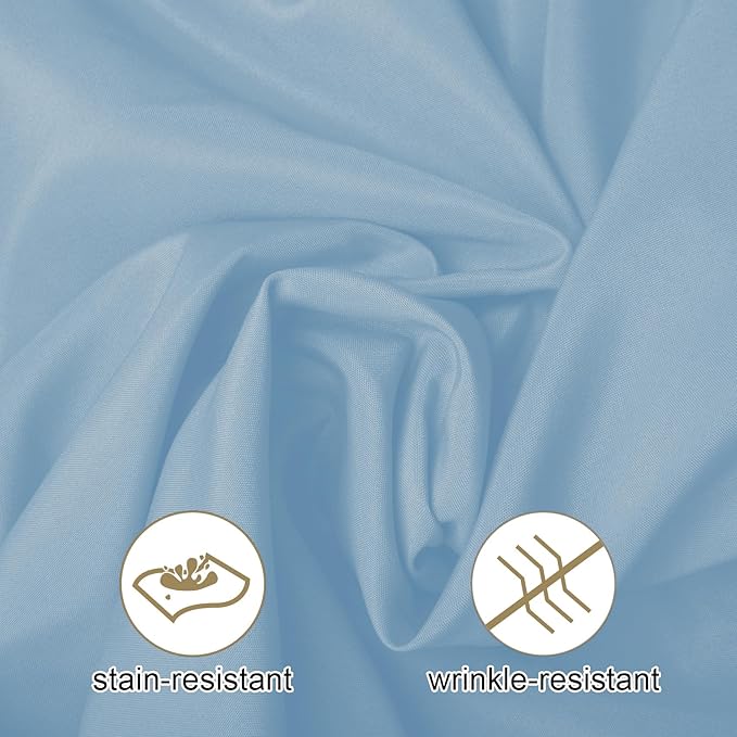 Ascoza 2pack 90x132 Inch Blue Mist Rectangular Tablecloth 8 Feet Table Cloth in Polyester Fabric for Wedding/Banquet/Restaurant/Parties