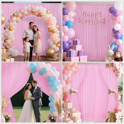 10x10ft Backdrop Curtains for Parties, 2 Panels 5x10ft Photography Backdrop Curtain with Rod Pocket,Backdrop Polyester Background Drapes,Wedding Backdrop Drapes for Birthday Baby Shower Home Decor