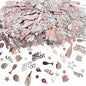 Pink Happy Birthday Confetti, Birthday Decorations Confetti Metallic Foil Table Scatter Decorations for Party Decor, Baby Shower Decor for Gilrs Women, DIY Arts and Crafting