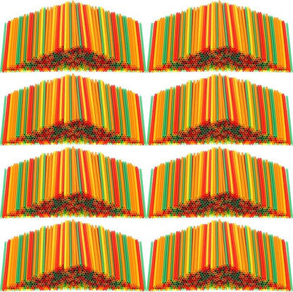 6000 Count Coffee Cocktail Stirrers Straws Disposable Plastic Sip Stir Sticks Cocktail Drink Stirrers Sticks Cups Straws for Bars Juice Drinking(Colorful,5 Inch)