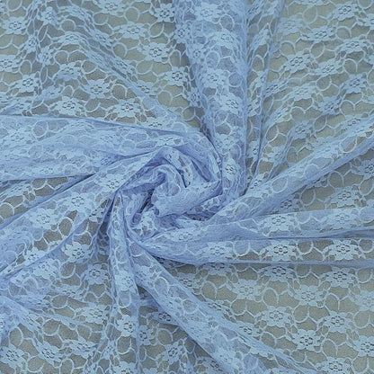 MDS Pack of 25 Wedding 12 x 108 inches Lace Table Runner for Wedding, Decorations for Birthday Parties, Banquets, Graduations, Engagements, and Runners fit Rectangle, Round Table- Baby Blue