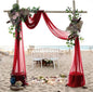 MDS Halloween Chiffon Draping Fabric - 2 Panel, 30" Wide x 100ft Long - Sheer Spooky Arbor & Canopy Drapery for Haunted House Backdrops, Party Ceilings, DIY Costumes & Themed Events - Apple Red