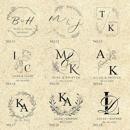 Wedding Embosser Custom - Embosser Stamp Custom for Card, Napkin, Invitation and Envelope, Personalized Wedding Stamp with Name, Initials and Logo - Wedding 04