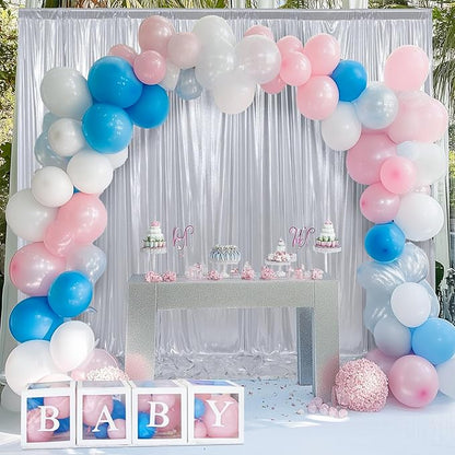 40x10 ft Wrinkle Free Silver Sequin Backdrop Curtain for Parties,Thick Not Fall Glitter Wedding Drapes Backdrop,4 Panels 5x10ft Shimmer Photo Wall Back Drop Cloth for Birthday Photography Background