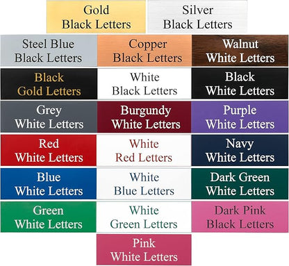 Custom Engraved Name Badges with Pin or Magnet Backing, 1" x 3" - Personalized Acrylic Name Tag with 15 Font Options and 21 Color Options - 10 Tags