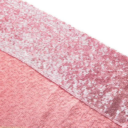 SquarePie Sequin Backdrop Curtain Not See Through Thick Glitter Background for Party 8FT x 10FT Fuchsia Pink