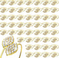 Hotop 36 Pcs Napkin Rings Gold Table Decorations, Elegant Bling Leaves Napkin Rings, Rhinestone Guest Towels Buckle for Wedding Gold Party, Thanksgiving Christmas Dinner Banquet Table Decoration