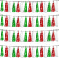 4P Red Green White Foil Fringe Metallic Tassel Streamers Banner Tassel Garland for Parade Floats, Graduation, Wedding, Birthday, Halloween, Christmas, Mexican Italian Birthday Party Decorations