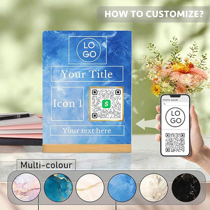 Personalized Custom Metal QR Code Sign Venmo Cashapp Scan to Pay with Stand Instagram Facebook Social Media QR Signs Bar Code QR Plaque Print for Business Salon Beauty Store Restaurant Wifi Sign (Vertical 1)