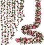 KHOYIME 9 Pack 72 FT Artificial Flower Garland, Fake Pink Roses Vines Silk Flowers Faux Plastic Outdoor Hanging Floral Ivy Garland Decorations for Wedding Arch Bedroom Home Wall Backdrop Room Decor