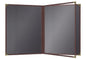Goodsmart Pajco Style Restaurant Menu Covers – Pack of 10, Side-Loading Menu Holders, Single Stitched Edge, Clear Vinyl Menu Sleeves, Leatherette Trim, Gold Corners, Burgundy, 4 View (8.5" x 11")