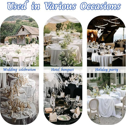 KKJIAF 1 Pack 108 Inch Round Table Cloth, Black Overlay Round Satin Table Cover, Silky Satin Dining Tablecloths for Wedding Buffet Parties Banquet Decoration