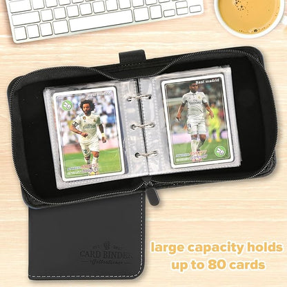 Trading Card Binder, Card Collection Binder Album Folder with 80 Side Loading Pockets, 1 Pocket Trading Card Album Folder for TGC,MTG, Baseball Cards, Yugioh