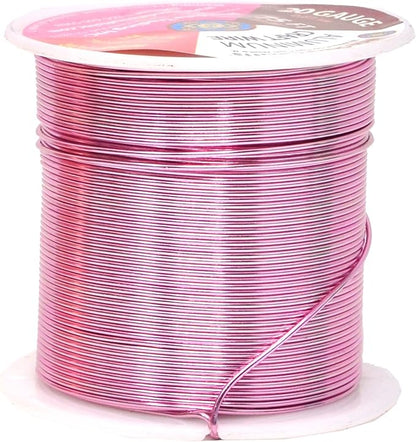 Mandala Crafts 20 Gauge Anodized Aluminum Craft Wire for Jewelry Making - 450 FT Colored Flexible Silver Copper True Blue Pink Ice Blue Green Wire - Bendable for Bonsai Armature Crafting Sculpting