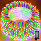 LAMPHOME 66ft Halloween Decorative Mini Lights, 200 LED Transparent Wire Fairy Starry String Lights Plug in, 16 Lighting Modes for Halloween Outdoor Party Decoration (Orange/Purple/Green)