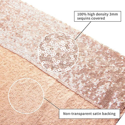 Poise3EHome 6Ft x 6Ft Rose Gold Sequin Backdrop Curtain, Glitter Thick Satin Background Drapes, Sparkly Opaque Photography Curtain, Sequence Xmas Thanksgiving Backdrop for Wedding Party Decor
