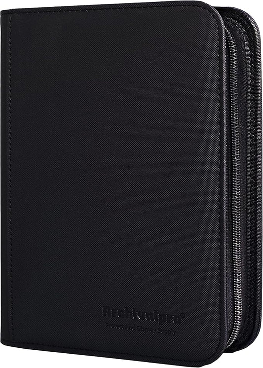 4 Pockets Premium Card Binder 160 Cards Trading Card Binders No Ring Card Storage Display Album(4 Pocket 160 Card Slot,Black)