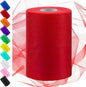 Swpeet 6 Inch by 100 Yards Red Tulle Fabric Roll, Fabric Spool Tulle Ribbon, Netting Polyester Spool Ideal for DIY Handmade Birthday Party Wedding Decorations Christmas Craft Supplies