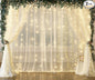 20ft x 10ft Ivory Tulle Photo Backdrop Curtain with Lights String for Parties Wedding Sheer Ivory Curtain Backdrop for Birthday Party Bridal Shower Photo Booth Photography Background Decorations