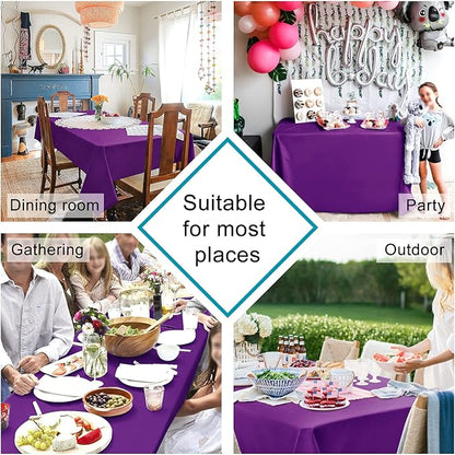 Hiasan Royal Purple Tablecloth for Square Tables - Waterproof and Spillproof Washable Fabric Table Cloth for Dining Room Kitchen Party, 70 x 70 Inch