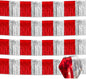 4 Pack 10 Feet Red Silver Foil Fringe Garland Metallic Tinsel Streamers Banner Wall Hanging Curtain Backdrop for Parade Floats, Wedding, Graduate, Mother's Day, Birthday Party Decoration