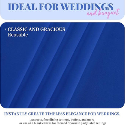 12 Pack Polyester Tablecloth 60 x 102 Inch Royal Blue Tablecloth for 6 Ft Rectangle Tables,Washable Fabric Table Covers Polyester Table Clothes for Wedding Parties Banque