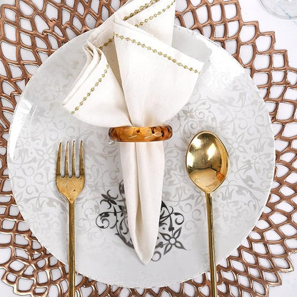 Epoxy Resin Napkin Holders for Cloth Napkins Set of 12 - Decorative Napkin Holders for Weddings, Parties & Everyday Dining - Diamond-Top Design in 6 Assorted Pastel Colors - CLEENTABLE