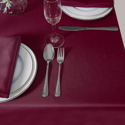 Cupuamon Square Tablecloth 70x70 inch Washable Polyester Fabric Table Cloth for Wedding Party Dining Banquet Decoration（70x70,Burgundy）