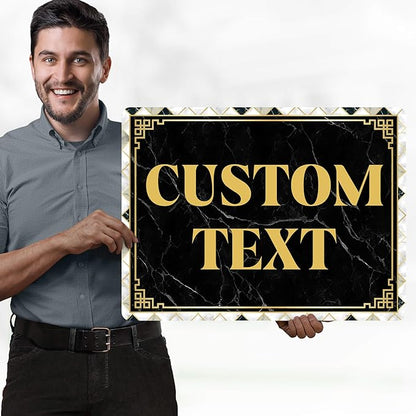 Custom Sign, Custom Street Sign, 11 Font Colors, 13 Font Styles, 4 Hole Options, 22 Sizes, 18x24 Inches, Rust Free DiBound, Fade Resistant, Made in USA by My Sign Center (Marble Tile)