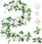 Naidiler Full Pretty White Rose Garland, 6.2FT Artificial Floral Vines Spring White Flower Garland for Wedding Arch Table Centerpiece Decor Home Backdrop Wall Valentines Decoration