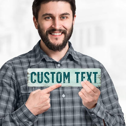 Custom Sign, Custom Street Sign, 11 Font Colors, 13 Font Styles, 4 Hole Options, 22 Sizes, 3x12 Inches, Rust Free DiBound, Fade Resistant, Made in USA by My Sign Center (Shabby Chic)