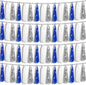 4P Navy-Blue White-Silver Foil Fringe Metallic Tassel Garland Banner, Tassels Banner Streamers for Parade Floats, Bachelorette, Wedding, Birthday, Halloween, Bridal/Baby Shower Party Decorations