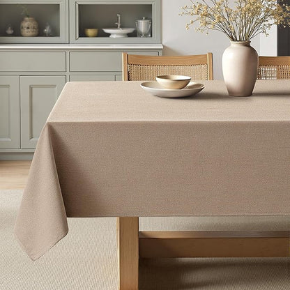 MIULEE Brown Linen Tablecloth 60x84 Inch Rectangle Table Cloth Waterproof,Stain Resistant & Wrinkle Resistant for Dining Party Wedding