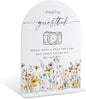 Wedding Signs for Ceremony and Reception, Boho Floral Acrylic Photo Guestbook Sign, Wedding Signage with Stand, Bridal Shower Table Centerpieces, Supplies for Engagement Reception Event Party, 27