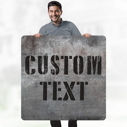 Custom Sign, Custom Street Sign, 11 Font Colors, 13 Font Styles, 4 Hole Options, 22 Sizes, 36x36 Inches, Rust Free DiBound, Fade Resistant, Made in USA by My Sign Center (Grunge Metal)