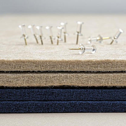 Large Bulletin Board - 48 x 36 Inches, Decorative Felt Pin Board for Wall - 4' x 3' Foldable Photo Display Board with Self-Adhesive Tape, Includes 20 Push Pins - Dark Blue