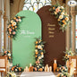 Brown Green Arch Backdrop Cover for Wedding, 7.2FT 6FT Set of 2 Stretchy Spandex Fitted Arch Stand Cover for Baby Shower, Birthday Party Decor, Chiara Backdrop Cover with Double-Sided Design