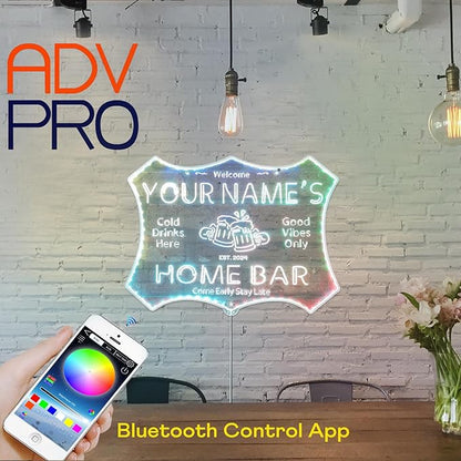 ADVPRO Personalized Your Name Home Bar RGB Dynamic Glam LED Sign - Cut-to-Edge Shape - Smart 3D Decoration - Multicolor Signage st06s32-fnd-p11d-tm-c