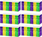 6 Pack 29x108 Inch Mardi Gras Metallic Foil Fringe Tinsel Table Skirts for Rectangle Tables Streamer Backdrop for Wedding, Birthday, Parade Floats, Carnival Party Decoration Gold Green Purple
