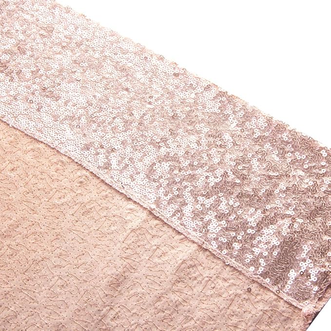 SquarePie Sequin Backdrop Not See Through Thick Background Curtain Party 10FT x 10FT Rose Gold