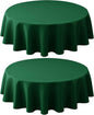Biscaynebay 2 Pack Textured Fabric Round Tablecloths 60", Hunter Green Water Resistant Tableclothes Small Circle Folding Table Covers Linen for Dining, Kitchen, Wedding, Parties etc Machine Washable