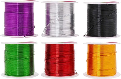 Mandala Crafts 22 Gauge Anodized Aluminum Craft Wire for Jewelry Making - 450 FT Colored Flexible Silver Black Gold Purple Red Kelly Green Wire - Bendable for Bonsai Armature Crafting Sculpting